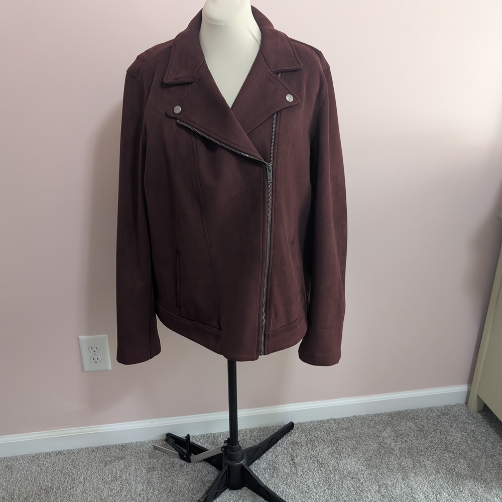 Old Navy Women's Moto Jacket - Deep Burgundy